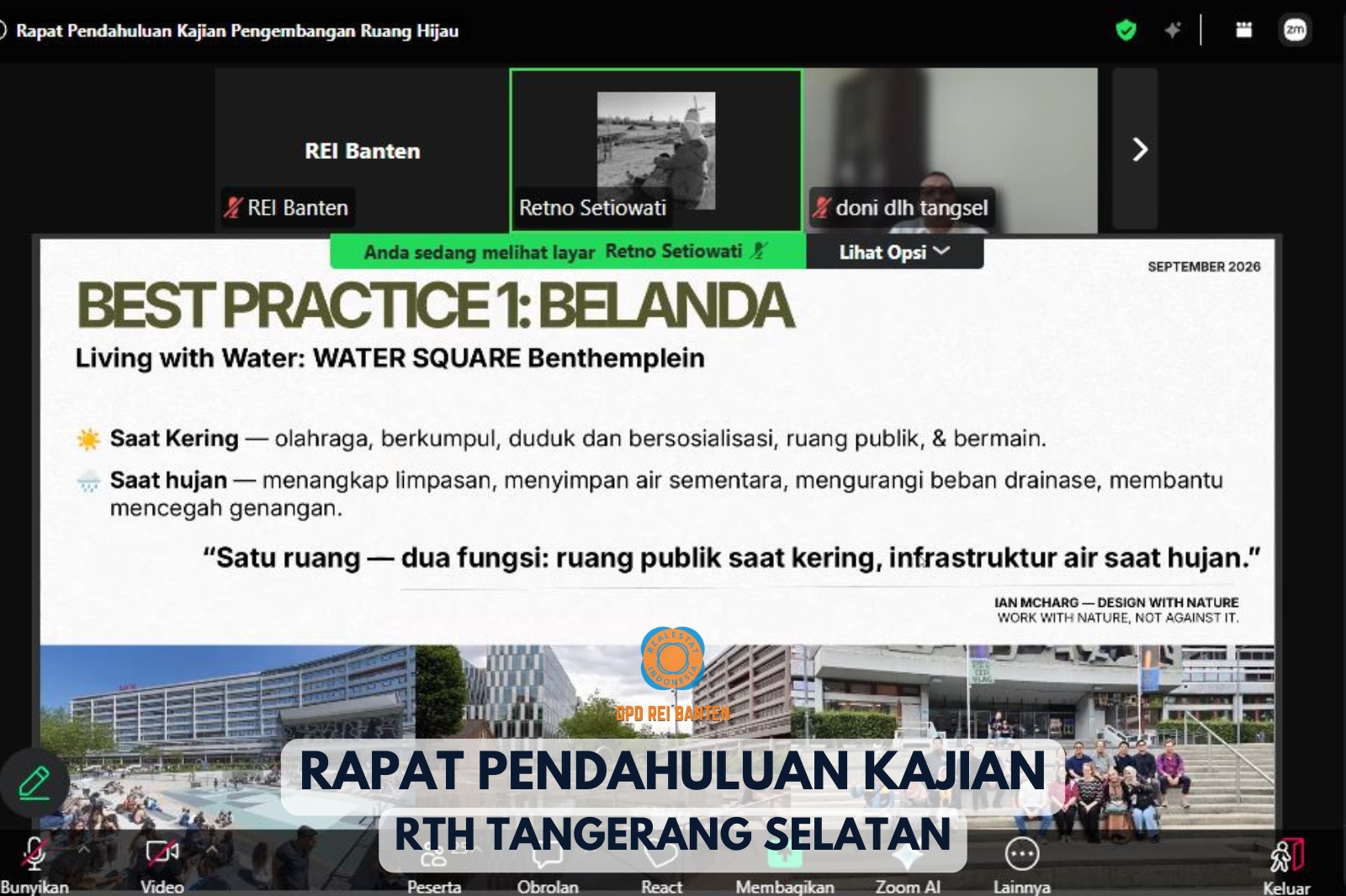 REI Banten Ikut Serta dalam Rapat Pendahuluan Kajian Pengembangan Ruang Terbuka Hijau Kota Tangerang Selatan